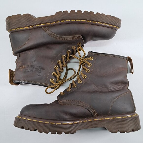 VTG Dr Martens 1460 Boots UK 7, US Men 8 Women 9 Made in England Air Wair Brown - Picture 3 of 16